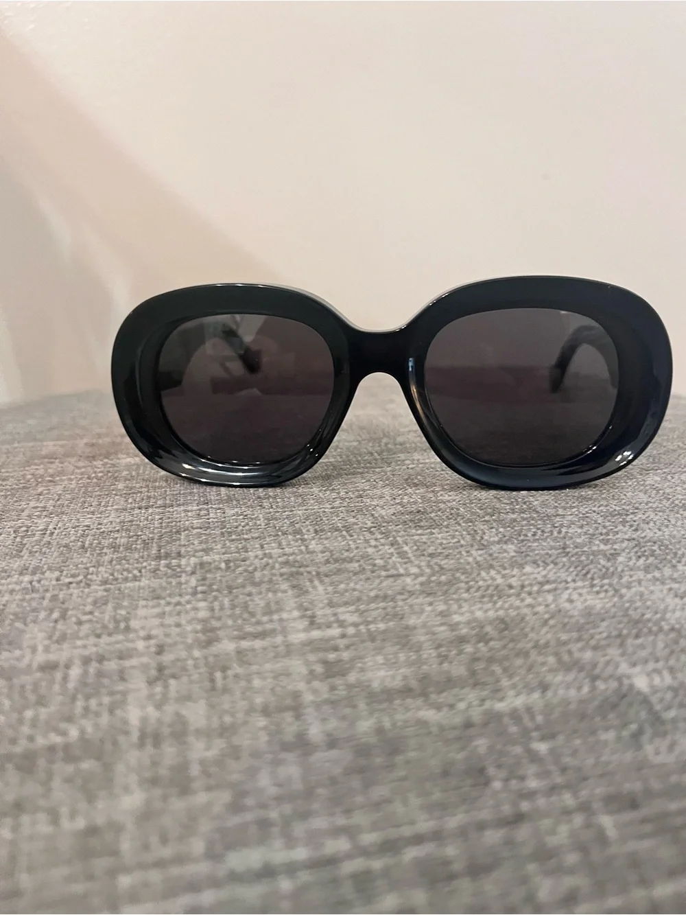 Loewe Glossy Black Rounded Oversized Sunglasses